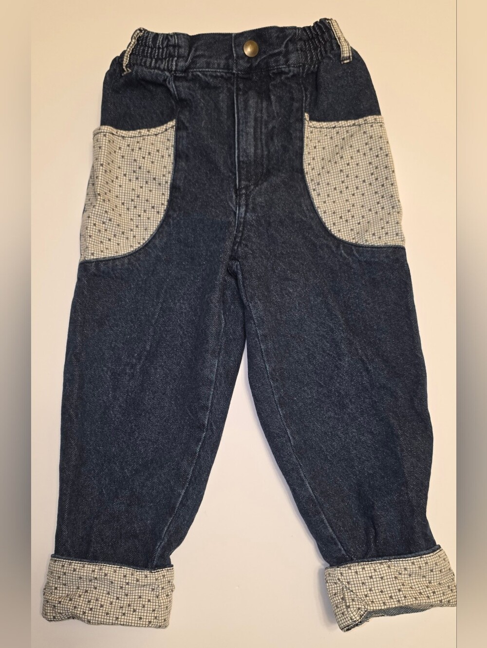 Soor Ploom Kids Dark Blue Denim Jeans with Patterned Pocket Accents Size 5 112cm